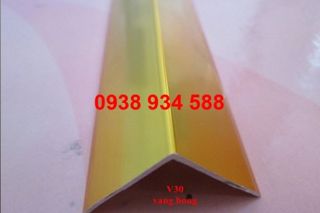 Nẹp V30x30x2.700mm vàng bóng